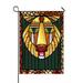 ECZJNT Lions In The Stained Glass In The Frame Garden Flag Outdoor Flag Home Party Garden Decor 28x40 Inch