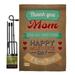 Thanks Mom Summer Mother s Day Impressions Decorative Vertical 13 x 18.5 Double Sided Garden Flag Set Metal Pole Hardware