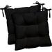 RSH DÃ©cor Indoor Outdoor Set of 2 Tufted Dining Chair Seat Cushions 16 x 16 x 2 Black