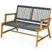 Topbuy Outdoor Durable Acacia Wood Bench - Grey and Brown