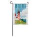 LADDKE Vintage Retro Travel United States Maine Lighthouse England Landscape Park Garden Flag Decorative Flag House Banner 12x18 inch