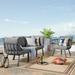 Modway Riverside 4 Piece Outdoor Patio Aluminum Set in Gray Charcoal