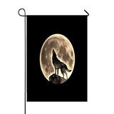 ABPHQTO Howling Wolf Full Moon Home Outdoor Garden Flag House Banner Size 28x40 Inch