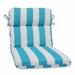 Pillow Perfect Outdoor Cabana Stripe Turquoise Rounded Corners Chair Cushion