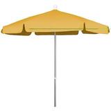 7.5 Hex Garden Umbrella 6 Rib Push Up Bright Aluminum with Yellow Vinyl Coated Weave Canopy 7GPUA-Yellow