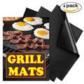 Chainplus Grill Mat Set of 4-100% Non-Stick BBQ Grill Mats Heavy Duty Reusable and Easy to Clean - Works on Electric Grill Gas Charcoal BBQ - 15.75 x 13-Inch Black