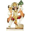 Exotic India Shri Hanuman Carrying Sanjeevani Mountain - White Marble Sculpture