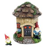 Alpine Stump s Estate Fairy House w/ Digger Gnome Figurine 7 Inch Tall