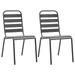 Stackable Patio Chairs 2 pcs Steel Gray