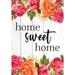 Farmhouse Home Sweet Home Floral Garden Flag Roses 12.5 x 18 Briarwood Lane