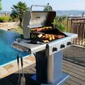 Kenmore 3-Burner Gas Grill Outdoor BBQ Grill Propane Grill with Foldable Side Tables Azure Blue