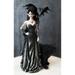 Gothic Bella Donna Purple Rose Witch Fairy with Black Dragon And Bear Statue