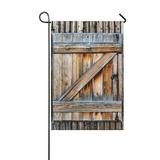 ECZJNT Old wooden shutters on a wooden wall Garden Flag Outdoor Flag Home Party Garden Decor 12x18 Inch