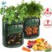 Deago 4 Pack 7 Gallon Garden Potato Grow Bags DIY Planter Bags PE Cloth Planting Container Bag with Handles Access Flap for Carrot Onion Vegetables