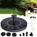 Solar Powered Bird Bath Fountain Pump with 5 Nozzles Free Standing Outdoor Submersible Fountain Panel Kit-Round