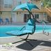 Geniqua Hanging Lounge Chaise Hammock Chair Outdoor Patio Canopy Sun Shade [Blue]
