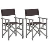 Carevas Director s Chairs 2 pcs Solid Acacia Wood