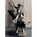 Rustic Western Wild Rodeo Bull Rider Cowboy On Bucking Bull Decorative Statue