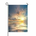 ABPHQTO Beautiful Sunset Over Sea Reflection In Water Clouds Sky Home Outdoor Garden Flag House Banner Size 28x40 Inch