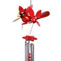 Exhart Metallic Cardinal Whirligigs Spinning WindChime 12 by 24 inches Plastic Red for Home Decor Patio Outdoor Indoor Gardening Yard Pathway Decoration Plastic