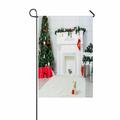 ABPHQTO Christmas Socks Fireplace Tree Shallow Home Outdoor Garden Flag House Banner Size 12x18 Inch