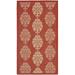 SAFAVIEH Courtyard Jenny Geometric Medallion Indoor/Outdoor Area Rug 2 x 3 7 Red/Natural