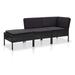 vidaXL Patio Furniture Set 3 Piece Outdoor Sofa Set with Footrest Poly Rattan
