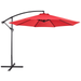 Topeakmart 10ft Hanging Umbrella Patio Sun Shade Offset Outdoor Market Cantilever Umbrella with Crank & Cross Base Red