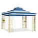 Garden Winds Replacement Canopy Top Cover for the S-J-109 Double Tier Gazebo -Standard 350 - Cabana Blue