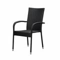 Balkene Home Morgan Outdoor Wicker Chair - Set of 4 - Black