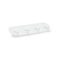 Richelieu 76230 8-5/8 Wide 4 Hook Plastic Adhesive Utility Rack - White