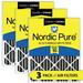 Nordic Pure 14x25x2 Furnace Air Filters MERV 10 Pleated Plus Carbon 3 Pack