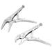 Tebru 2Pcs Ground Mouth Straight Jaw Lock Clamp Locking Pliers Set Hand Tools Lock Clamp Clamp Locking Pliers