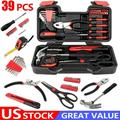 New Arrival 39-Piece General Home Tool Kit Basic Household Repair Tool Set with Tool Box Storage Case - Great Gift for Beginners College Students Household Use & More