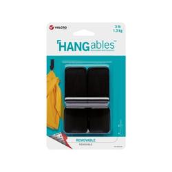 VELCRO Brand HANGables Removable Wall Hooks | Easy-to-Remove Wall Fasteners | Damage-Free Non-Permanent Hooks | Medium Holds 3 lbs Black 2 ct