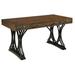 Solid Wood Brass & Acacia Writing Office Desk - Hekman