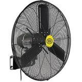 Global Industrial 292450 Outdoor Oscillating Wall Mounted Fan Black - 24 in. dia. 3 by 10HP 7700CFM