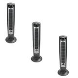 Lasko Wind Curve Nighttime Setting Tower Fan w/ Remote Control Silver (3 Pack)