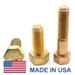 1/2 -20 x 2 1/2 (PT) Fine Thread Grade 9 Hex Cap Screw (Bolt) L9 - USA Alloy Steel Yellow Zinc Plated Pk 5