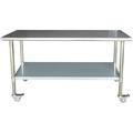 Sportsman Series Stainless Steel Worktable with Casters 24 x 72 inches