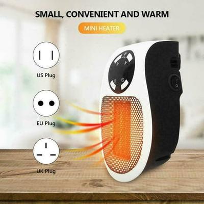 500W Mini Portable Electric Heater Home Office Space Heating Portable Fan Silent
