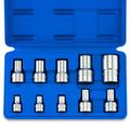 Neiko 02473A External Torx Plus Socket Set 10 Piece | 1/4-Inch EP6 - EP8 3/8-Inch EP10 - EP16 1/2-Inch Square Drive EP18 and EP24 | CR-V Steel