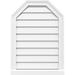 30 W x 40 H Octagonal Top Surface Mount PVC Gable Vent: Non-Functional w/ 2 W x 2 P Brickmould Sill Frame