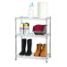 HSS Stackable 23.2 W x 13.4 D x 30.6 H 3-Shelf Freestanding Shelves Silver