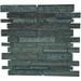 The Tile Life Cosmos Brick 1" x 3" Black Glass Mosaic Wall Tile