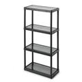 Gracious Living 4 Shelf Fixed Height Solid Resin Organizing Storage Unit Black