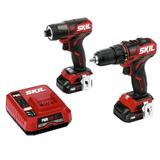 SKIL PWR Core 12â„¢ Brushless 12 Volt Cordless Drill Driver and Impact Driver Kit with two 2.0Ah Batteries and Charger