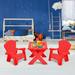 Plastic Children Kids Table & Chair Set 3-Piece Play Furniture