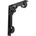 Ekena Millwork 2 W x 12 D x 15 H Fleur De Lis Wrought Iron Bracket (Triple center brace) Powder Coated Black