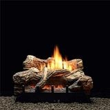 Empire 18 in. Natural Gas Ceramic Manual Fiber Log Black - 5 Piece